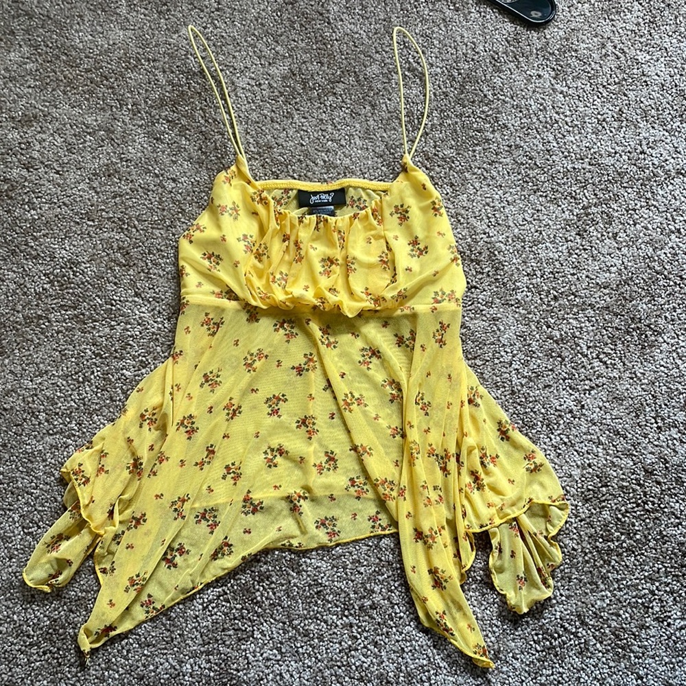 Vintage Y2K sheer butterfly shirt